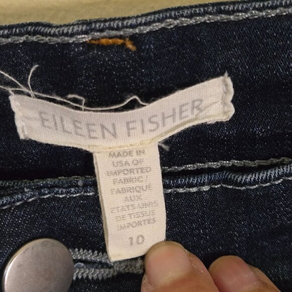 Eileen Fisher Organic Cotton Stretch Straight Ankle Jeans Size 10 - Picture 6 of 7